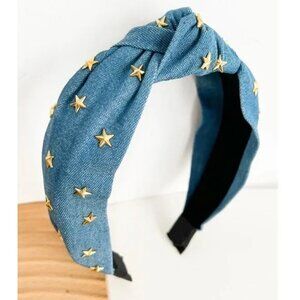 Denim Star Studded Headband